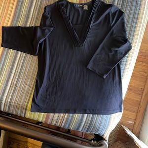 Navy Top with 3/4 sleeves Large